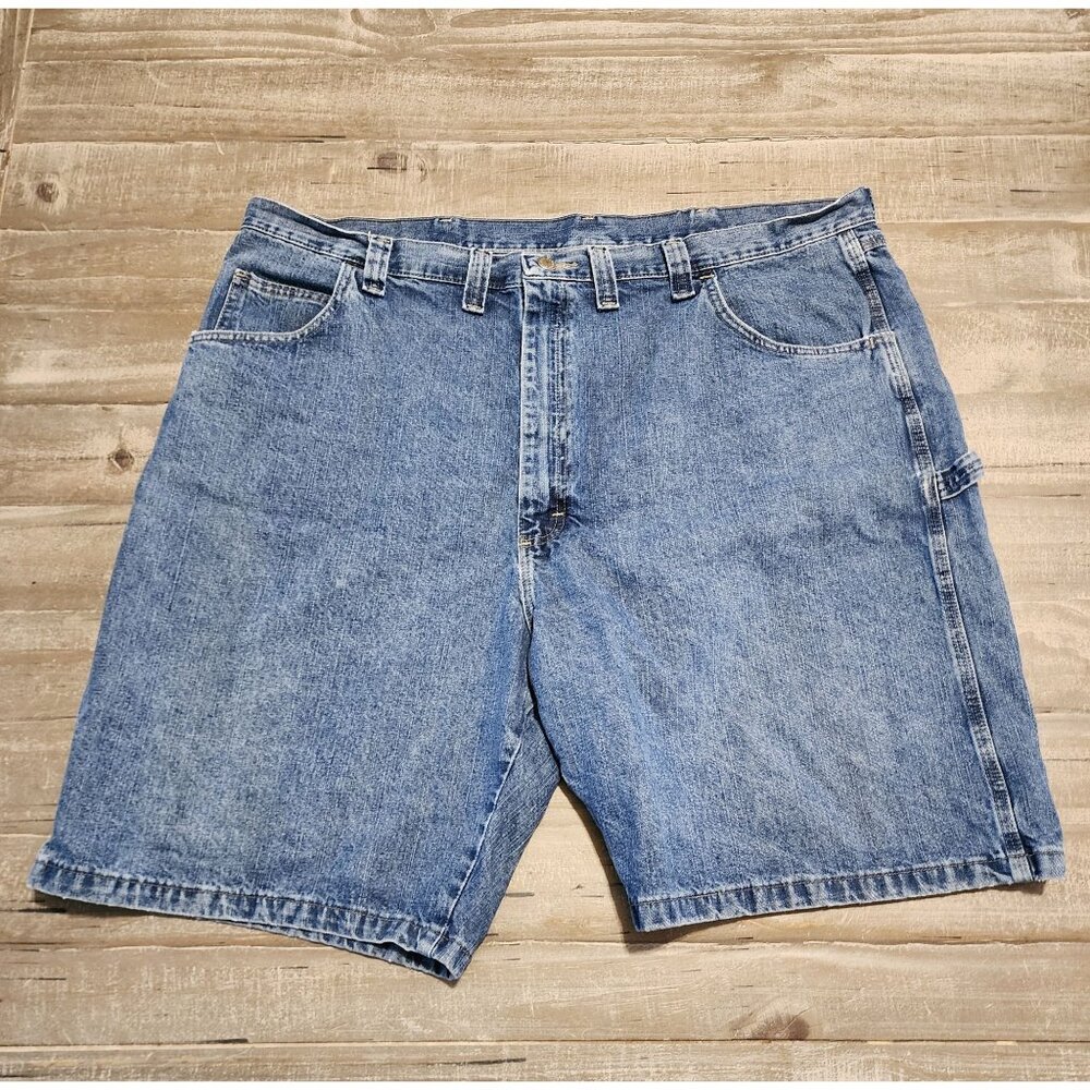 Vintage Wrangler Carpenter Shorts Mens Size 44 Denim Blue Light Wash